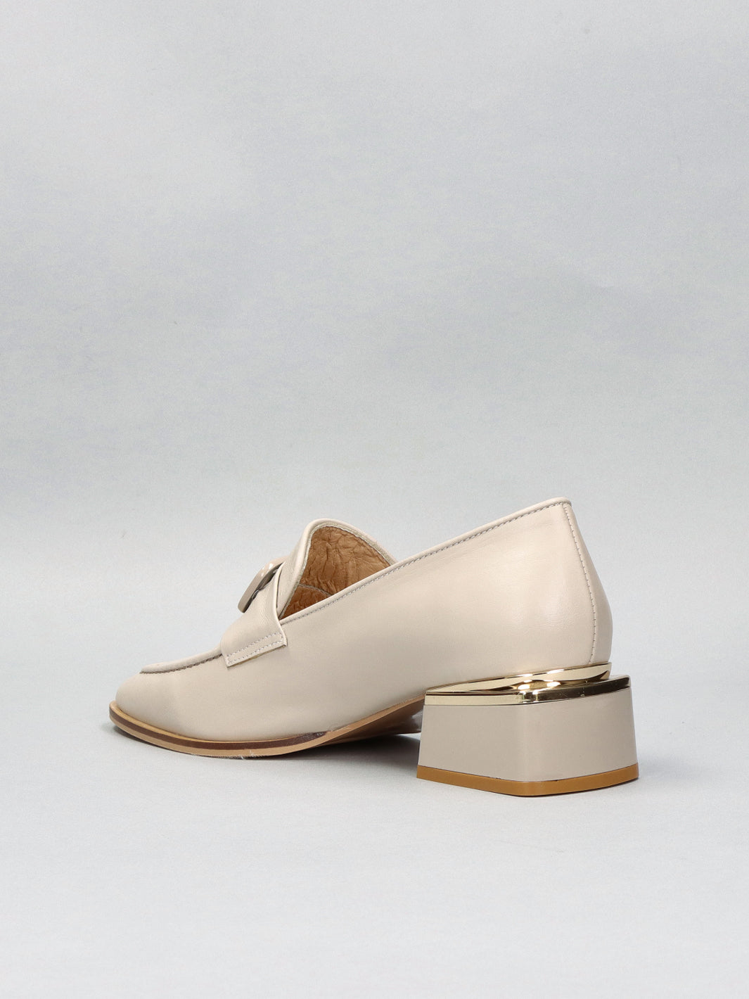 LEATHER LOW SHOES - BEIGE/BROWN