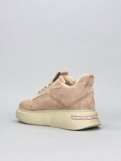 LEATHER ANKLE SNEAKER - LIGHT PINK