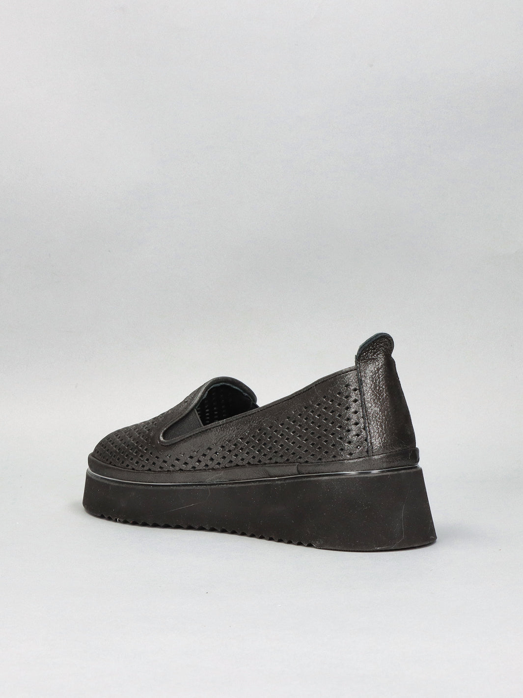 LEATHER LOW SHOES - GREY/BLACK